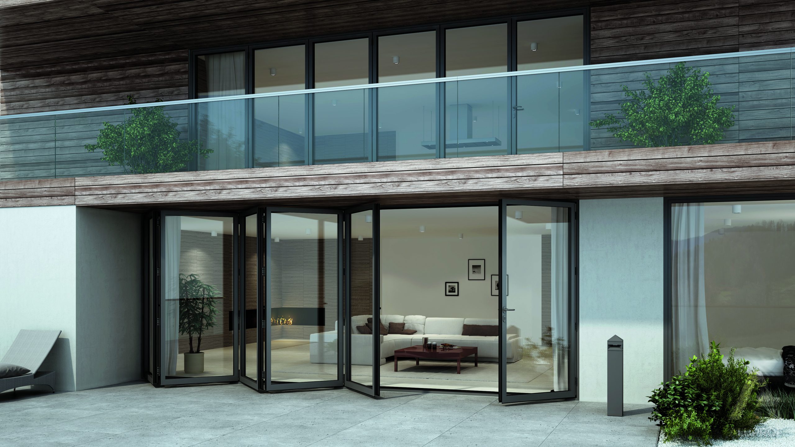 Drzwi balkonowe podnoszono-przesuwne MB-86 FOLD LINE